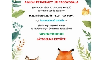 Nyílt délután a Petneházy Úti Óvodában
