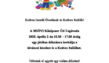 MIOVI Középszer Úti Tagóvodája nyílt nap