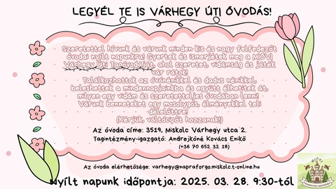 MIÓVI Várhegy Úti Tagóvodája nyílt napja