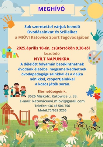 MIÓVI Katowice Sport Tagóvoda nyílt nap